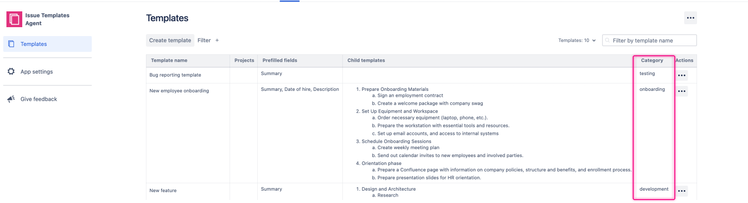 Jira issue templates-library