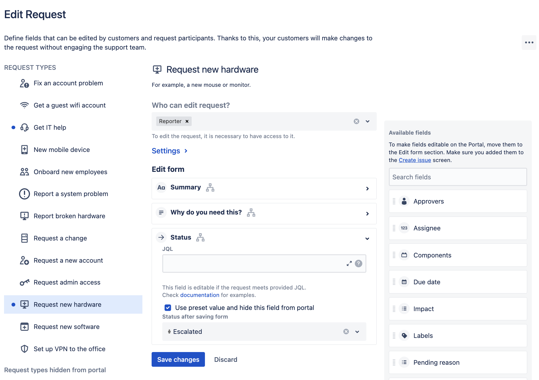 Escalation - configuration with Feature Bundle